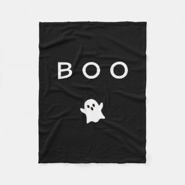 Boo Ghost Halloween Subtle Minimal Fall Funny Tric Fleecedecke (Vorderseite)