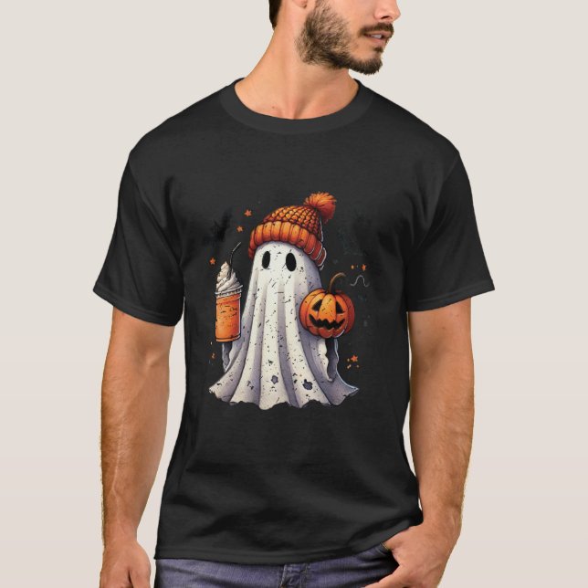 Boo Ghost Hot Coffee Funny T Shirt (Vorderseite)