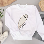 Boo Ghost Illustration Halloween Sweatshirt<br><div class="desc">Modernes und spielerisches Halloween-Sweatshirt mit einem handgezeichnet weißen Geist mit handgeschriebenem Sprichwort "Boo!" Bestellen Sie eine für die gesamte Boo Crew!</div>