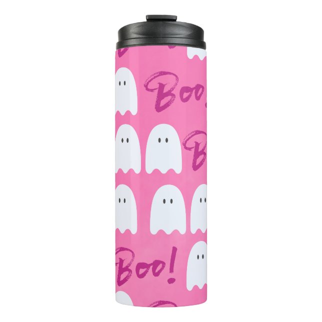 Boo Ghost isoliertes Halloween 12 oz ThermalTumble Thermosbecher (Vorderseite)