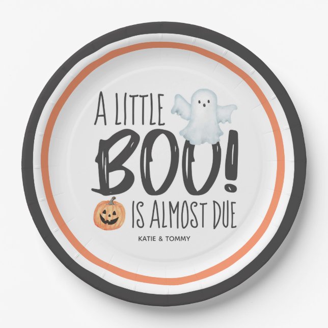 Boo Ghost Jack O'Lantern Halloween Kinderdusche Pappteller (Vorderseite)