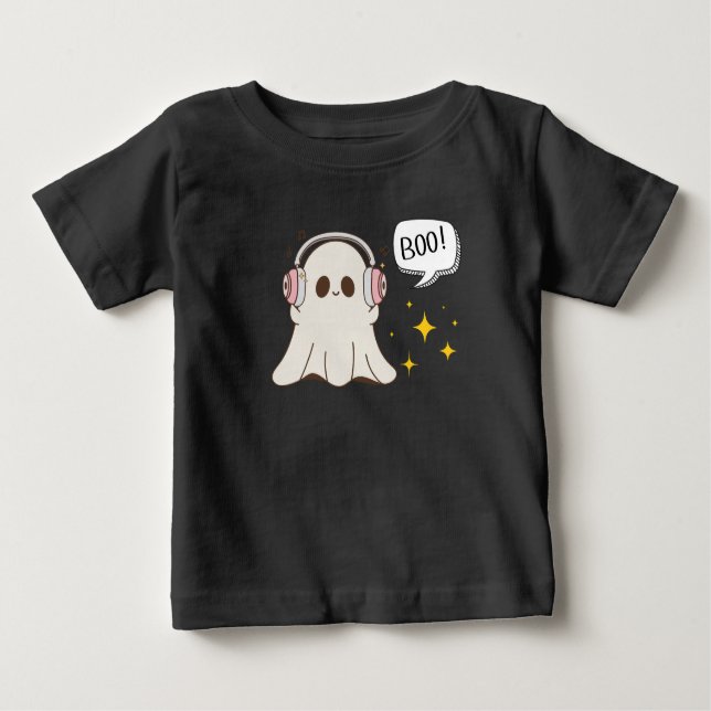 Boo Ghost Musical Halloween Baby T-shirt (Vorderseite)