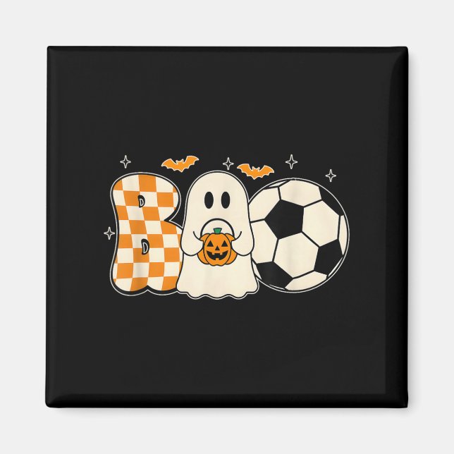 Boo Ghost Playing Fußball Halloween Spieler Trick  Magnet (Vorne)