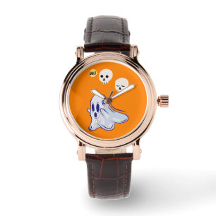 Boo Ghost UK 31 Spooky USA Skull Oktober Halloween Armbanduhr