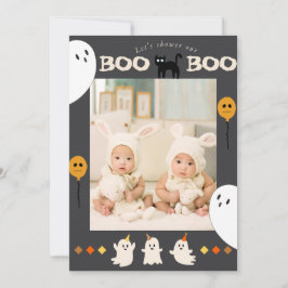 BOO Ghost und Black Cat Foto Kinderdusche Einladung