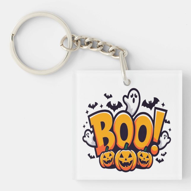 Boo ghosts halloween  schlüsselanhänger (Vorderseite)