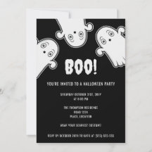 Boo Ghosts Spooky Schwarz-weißes Halloween-Party
