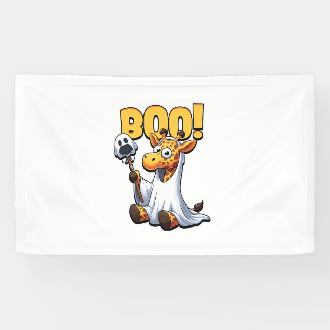 Boo Giraffe Halloween Ghost Giraffe _1 Banner (Horizontal)