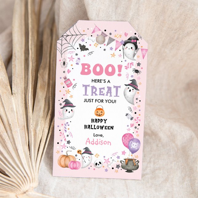 BOO! Girl Halloween Girl Party Leckerei Geschenkanhänger (Von Creator hochgeladen)