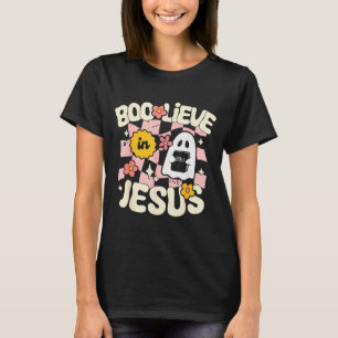 Boo glaube an Jesus lustiger christlicher Hallowee T-Shirt