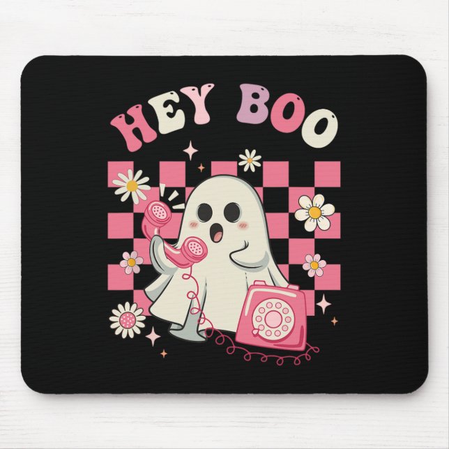 Boo Groovy Niedlich Ghost Funny Halloween Frauen K Mousepad (Vorne)