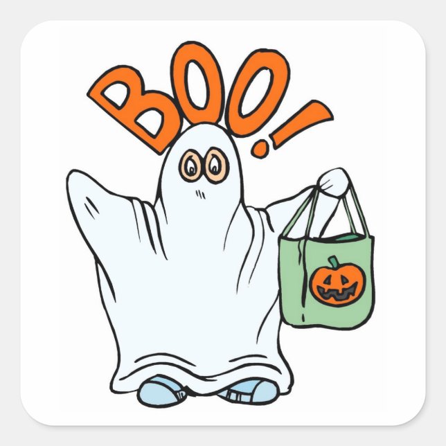 Boo! Halloween - Aufkleber (Vorderseite)