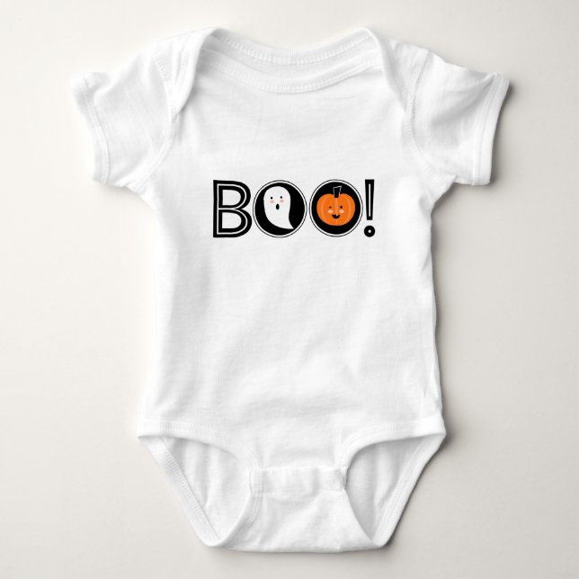 Boo! Halloween Baby Bodysuit Strampler (Vorderseite)