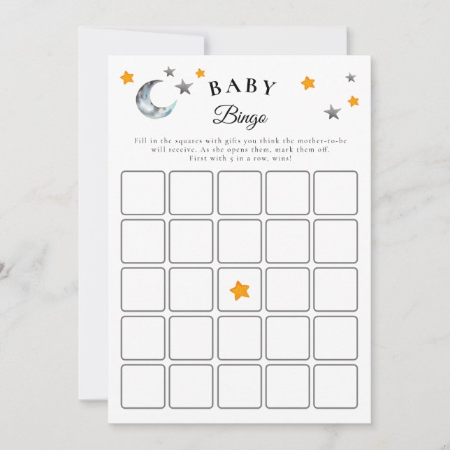 Boo Halloween Baby Shower Baby Bingo Game Card Einladung (Vorderseite)