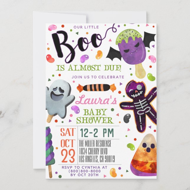 Boo Halloween Baby Shower Einladung (Vorderseite)