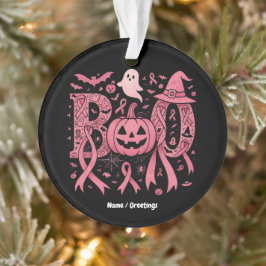 Boo Halloween Brustkrebs-Bewusstsein Pink Ribbon Ornament