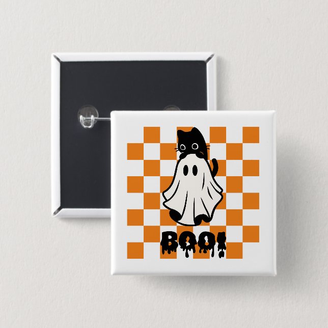 Boo Halloween Button Design (Vorne & Hinten)