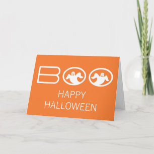 Boo Halloween Card, Orange und Weiß Karte