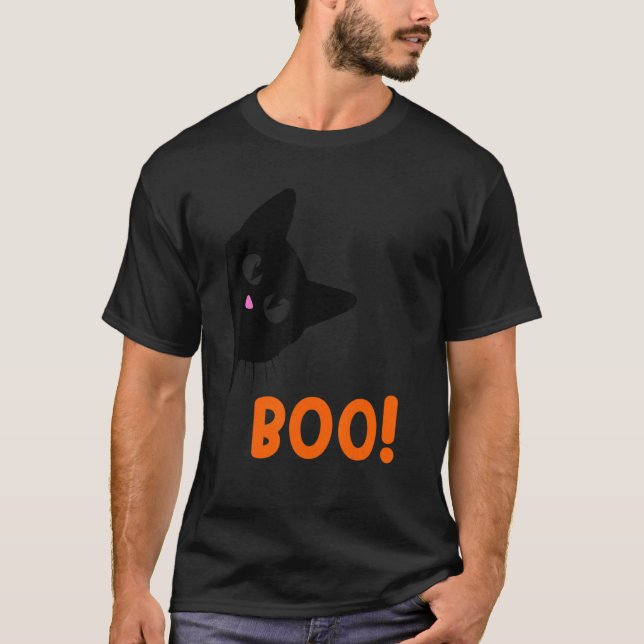 Boo Halloween Cat Kostüm Halloween Black Cat Todd T-Shirt (Vorderseite)