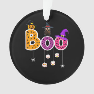 Boo Halloween Costume Spiders Ghosts Pumkin & Witc Ornament