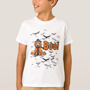 Boo! Halloween Doodle Hund in HexenOutfit mit T T-Shirt