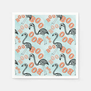 Boo Halloween Flamingo Skeleton Serviette