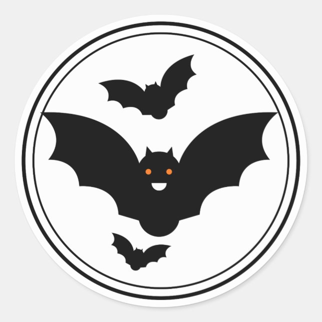 Boo! Halloween-Fledermaus Runder Aufkleber (Vorderseite)
