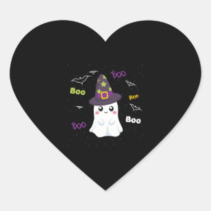 Boo halloween Gespenst Damen Kinder Herz-Aufkleber