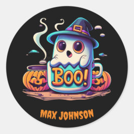 Boo! Halloween - Ghosive Ansammlung Orange Black Runder Aufkleber