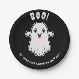 Boo Halloween Ghost benutzerdefinierter Text schwa Pappteller