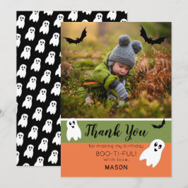Boo Halloween Ghost Foto Dankeskarte
