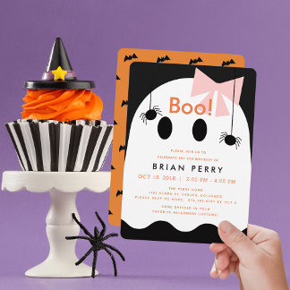 Boo! Halloween Ghost Girl Niedliche Geburtstag Ein Einladung