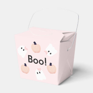 Boo Halloween Ghost Girl & Pumpkin Niedlich Pink Geschenkschachtel