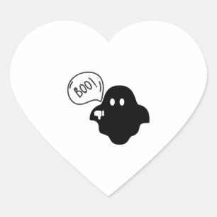 Boo Halloween Herz-Aufkleber