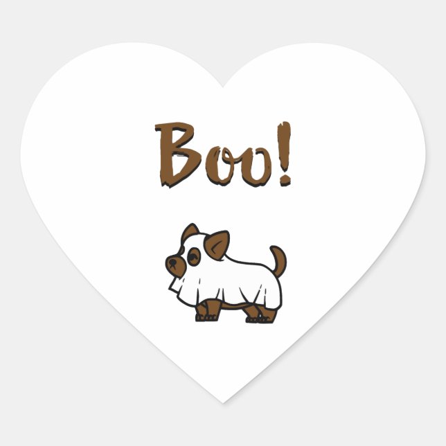 Boo Halloween Herz-Aufkleber (Vorderseite)