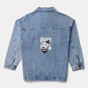 Boo Halloween Hund Hexenhut Fledermäuse Jeansjacke