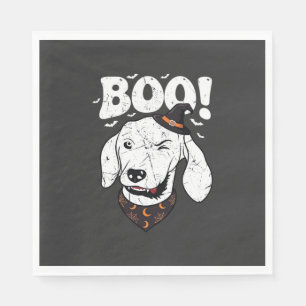 Boo Halloween Hund Hexenhut Fledermäuse Serviette