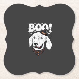 Boo Halloween Hund Hexenhut Fledermäuse Untersetzer