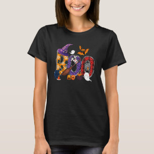 Boo Halloween Kuh reitet auf dem Besen der Hexe Ba T-Shirt