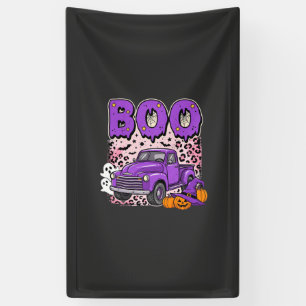 Boo Halloween Lila LKW Geist und Kürbisse Desi Banner