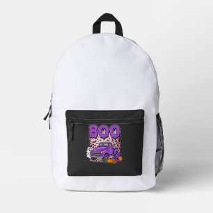 Boo Halloween Lila LKW Geist und Kürbisse Desi Bedruckter Rucksack