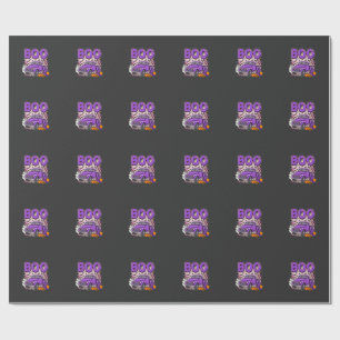 Boo Halloween Lila LKW Geist und Kürbisse Desi Geschenkpapier