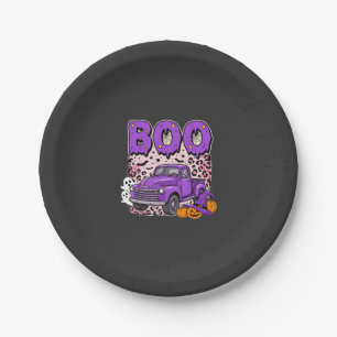 Boo Halloween Lila LKW Geist und Kürbisse Desi Pappteller