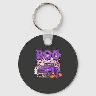 Boo Halloween Lila LKW Geist und Kürbisse Desi Schlüsselanhänger