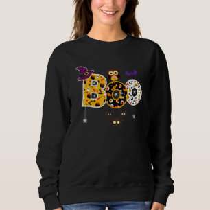 Boo Halloween mit Spinnen und Hexenhut Eulen Junge Sweatshirt