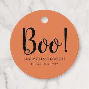 Boo Halloween Niedlich Orange Geschenkanhänger