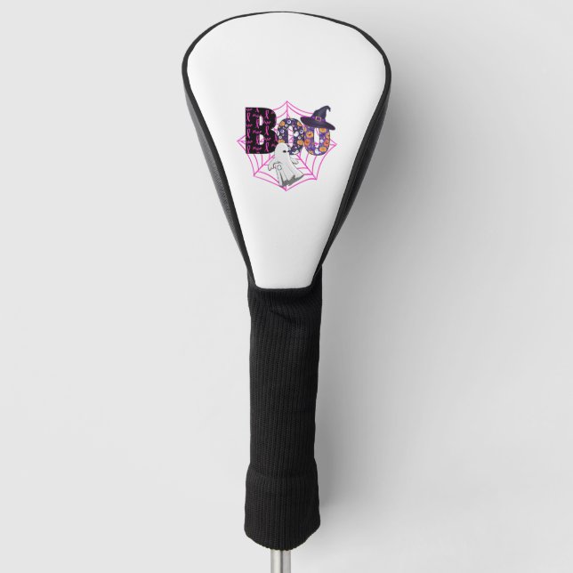 Boo Halloween October Pink Golf Headcover (Vorderseite)