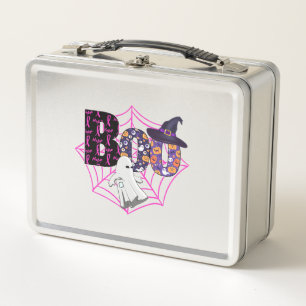 Boo Halloween Oktober Rosa Metall Brotdose