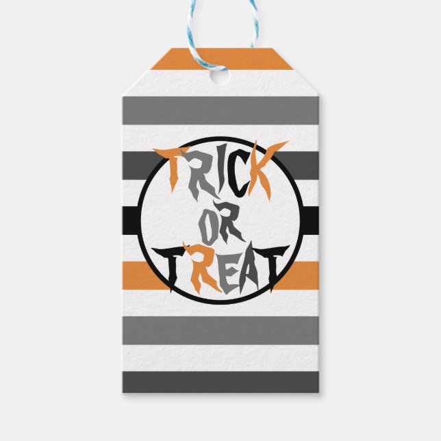 Boo Halloween Orange Black Trick or Tree Geschenkanhänger (Vorderseite)