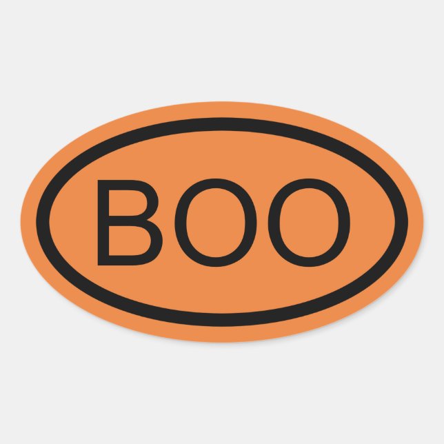 Boo Halloween Oval Sticker (Vorderseite)